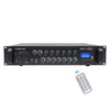 Sound Town PAC180-6-R 180W 6-Zone 70V/100V Commercial Power Amplifier with Bluetooth, Aluminum, for Restaurants, Lounges, Bars, Pubs, Schools and Warehouses, Refurbished - Wireless Remote, Multi-Zone