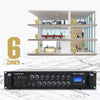 Sound Town PAC180-6-R 180W 6-Zone 70V/100V Commercial Audio Power Amplifier with Bluetooth, Aluminum, for Restaurants, Lounges, Bars, Pubs, Schools and Warehouses, Refurbished - Independent Volume Controls