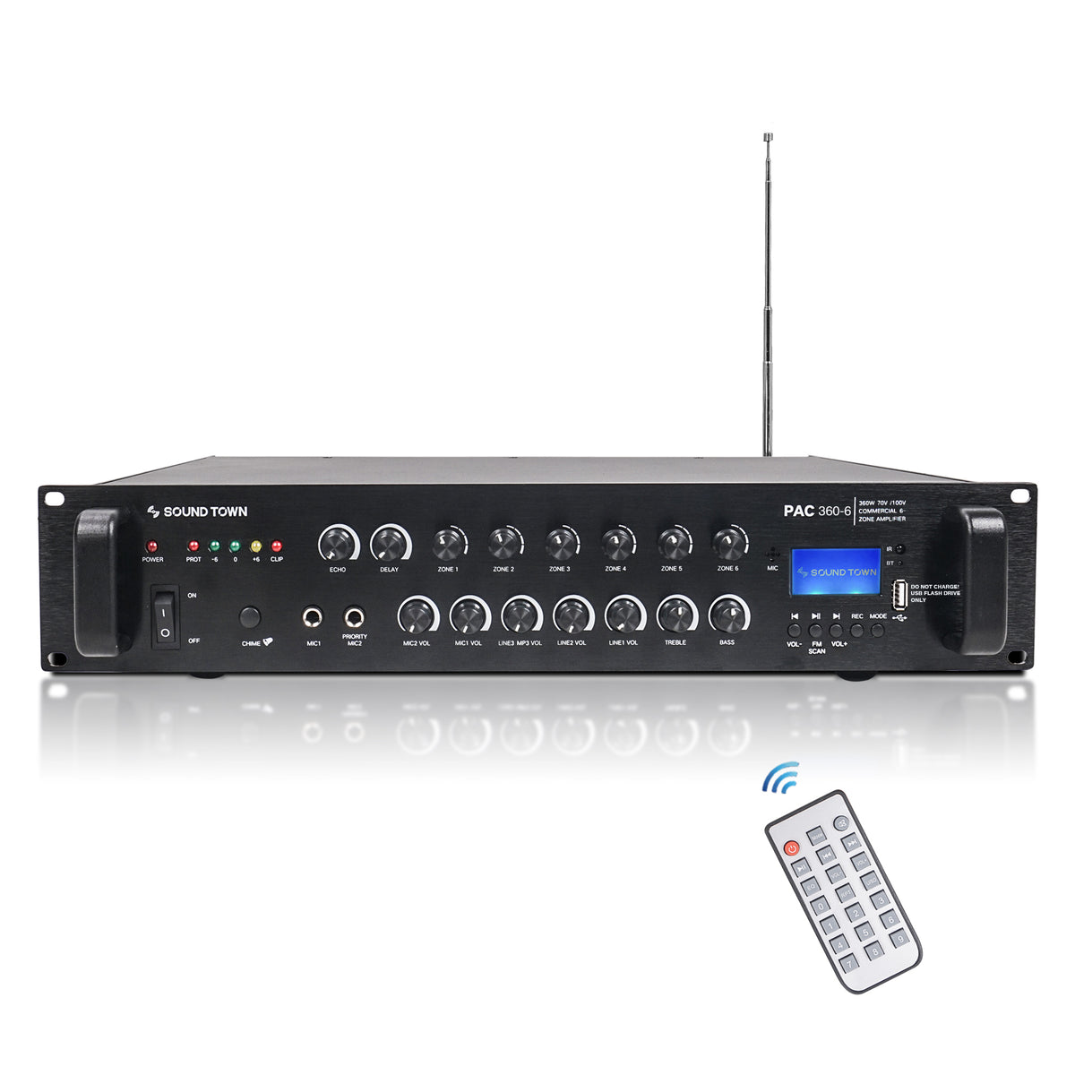PAC360-6 | 360W 6-Zone 70V/100V Commercial/Restaurant Bluetooth