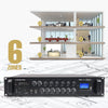Sound Town PAC360-6 360W 6-Zone 70V/100V Commercial Power Amplifier with Bluetooth, Aluminum, for Restaurants, Lounges, Bars, Pubs, Schools and Warehouses - Independent Volume Controls