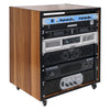 Sound Town SDRK-12WN 12U (12-Space) Studio Equipment Rack with Furniture Grade Walnut Laminate, Rubber Feet, Casters, for Recording Room, PA/DJ Pro Audio, DIY, for Crossover, Line Switcher, Amplifier, Microphone System, Rack Mountable Devices