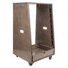 Sound Town SDRK-16TBD2 16U DIY Slanted Studio Rack with 16U Rack Space, Extra 2U Drawer, Plywood, Rubber Feet, Casters, Weathered Gray - Angled Design