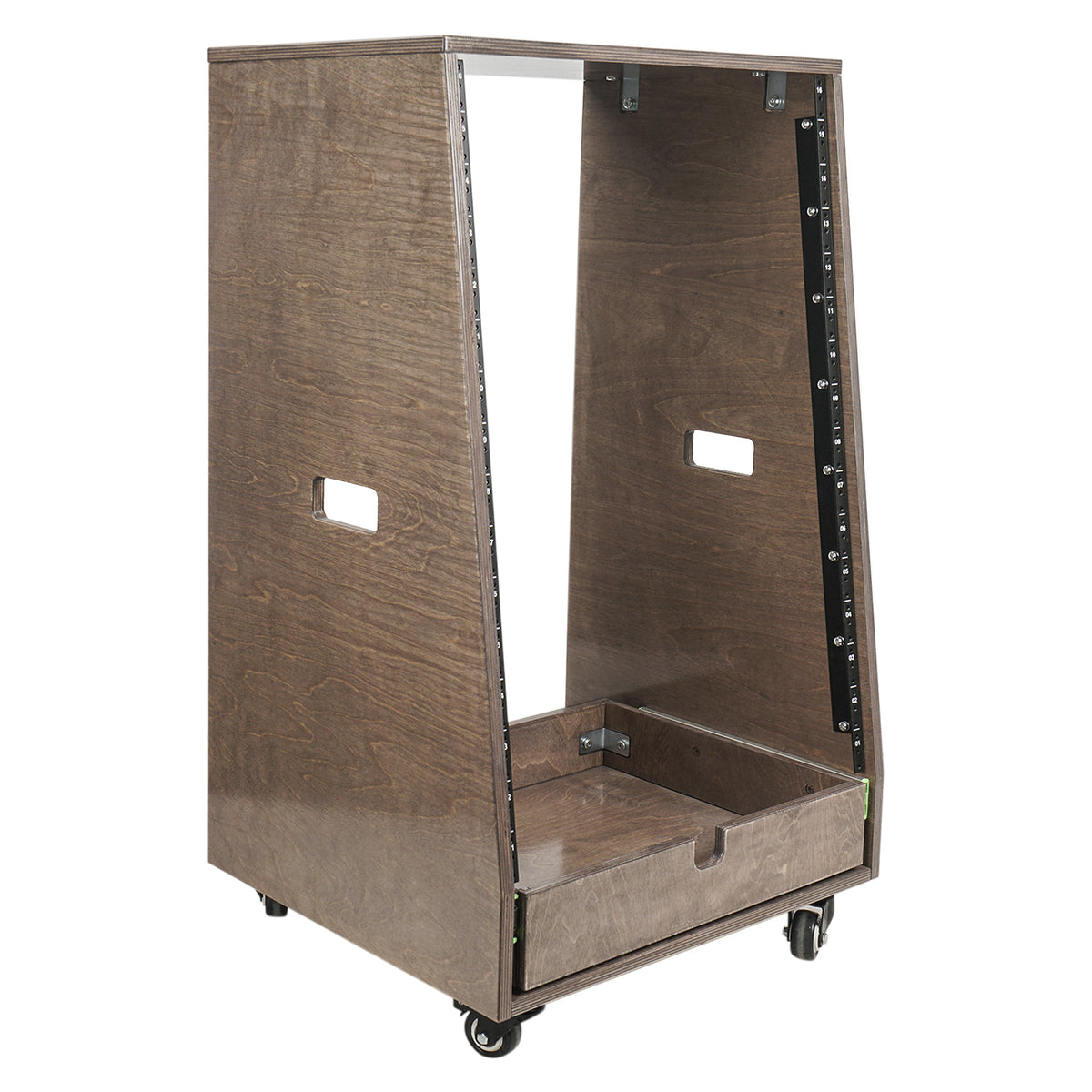 Substrate Rack Slanted SDRK-16TBD2 | 16U Space DIY Slanted Studio Rack w/ Extra 2U Drawer ...