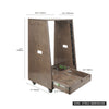 Sound Town SDRK-16TBD2 16U DIY Slanted Studio Rack with 16U Rack Space, Extra 2U Drawer, Plywood, Rubber Feet, Casters, Weathered Gray - Size and Dimensions