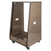 Sound Town SDRK-16TBD2 16U DIY Slanted Studio Rack with 16U Rack Space, Extra 2U Drawer, Plywood, Rubber Feet, Casters, Weathered Gray - Recording Studio Device & Equipment Storage & Organization