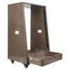 Sound Town SDRK-16TBD2 16U DIY Slanted Studio Rack with 16U Rack Space, Extra 2U Drawer, Plywood, Rubber Feet, Casters, Weathered Gray - Accessory Storage, Pull-Out Tray
