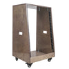 Sound Town SDRK-16TB DIY Slanted 16U Studio Rack, Plywood, Weathered Gray, Rubber Feet, Casters for Recording Studio Equipment