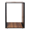 Sound Town SDRK-16WN 16U (16-Space) Studio Equipment Rack with Furniture Grade Walnut Laminate, Rubber Feet Bumpers, Wheels/Casters, Rack Rails, for Recording Room, PA/DJ Pro Audio, DIY