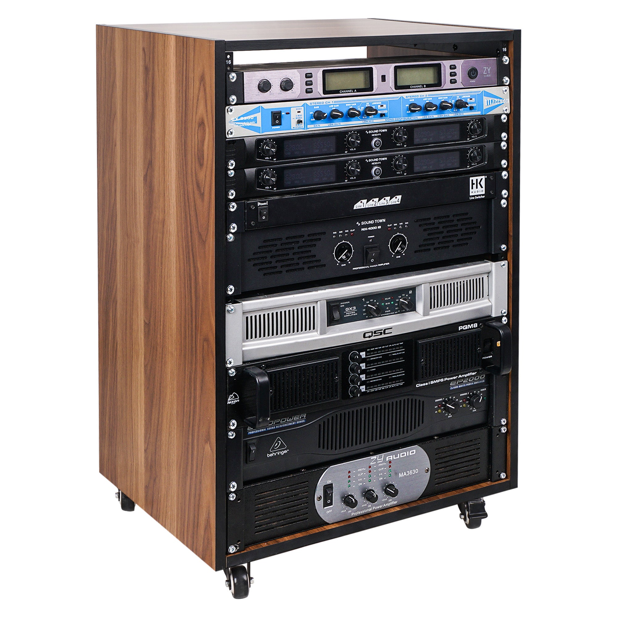 Av Equipment Rack Swing Rack Locking Caster Rack 16U Rolling Studio Rack Cabinet - Audio/AV ...