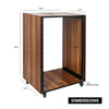 Sound Town SDRK-16WN 16U (16-Space) Studio Equipment Rack with Furniture Grade Walnut Laminate, Rubber Feet, Casters, for Recording Room, PA/DJ Pro Audio, DIY - internal and external size & dimensions