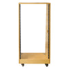 Sound Town SDRK-20T DIY Slanted 20U Studio Rack, Plywood, Golden Oak, with Rubber Feet - Four Rubberized Casters
