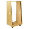 Sound Town SDRK-20T DIY Slanted 20U Studio Rack, Plywood, Golden Oak, with Rubber Feet, Casters - Right Side, Rackable