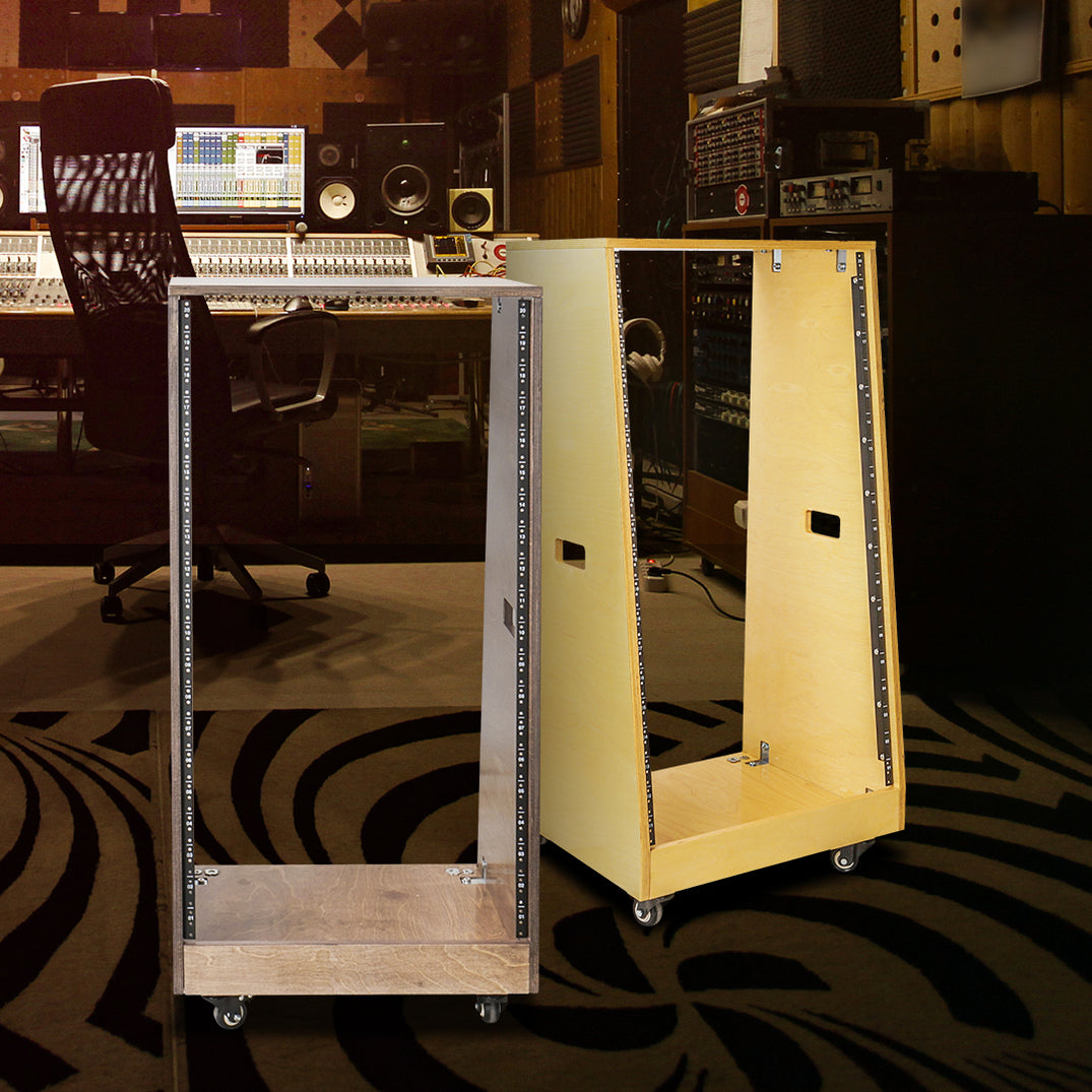 SDRK-20TB | DIY Slanted 20U Studio & Recording Rack, Weathered Brown ...