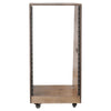 Sound Town SDRK-20TB DIY Slanted 20U Studio & Recording Rack, Plywood, Weathered Brown, with Rubber Feet - Four Rubberized Casters