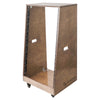 Sound Town SDRK-20TB DIY Slanted 20U Studio & Recording Rack, Plywood, Weathered Brown, with Rubber Feet, Casters - Left Side with go, PA Equipment Cabinet
