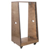 Sound Town SDRK-20TB DIY Slanted 20U Studio & Recording Rack, Plywood, Weathered Brown, with Rubber Feet, Casters - Right Side, Rackmountable