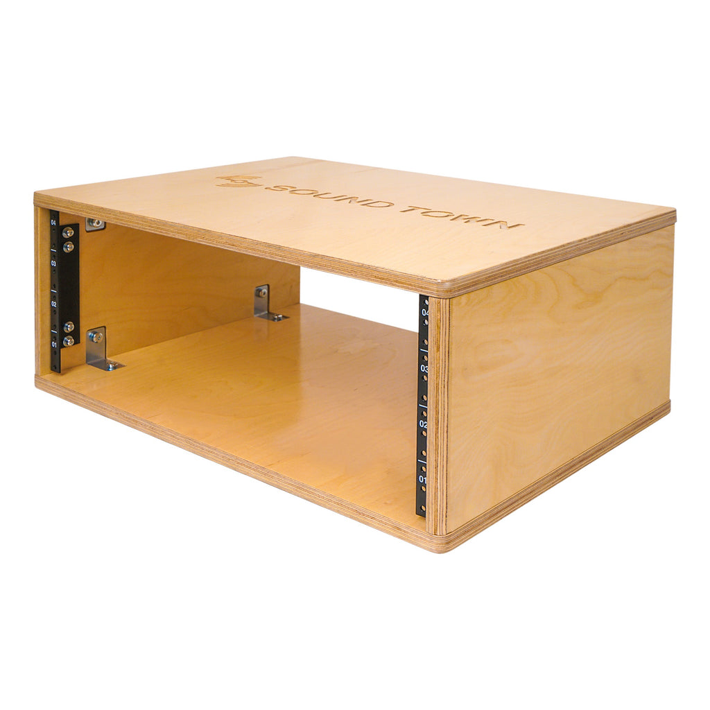 Sound Town SDRK-4-R 4U Studio & Recording Equipment Rack with Baltic Birch Plywood for Home Audio Room, PA/DJ Pro Audio, Audio Gear and Server, Refurbished