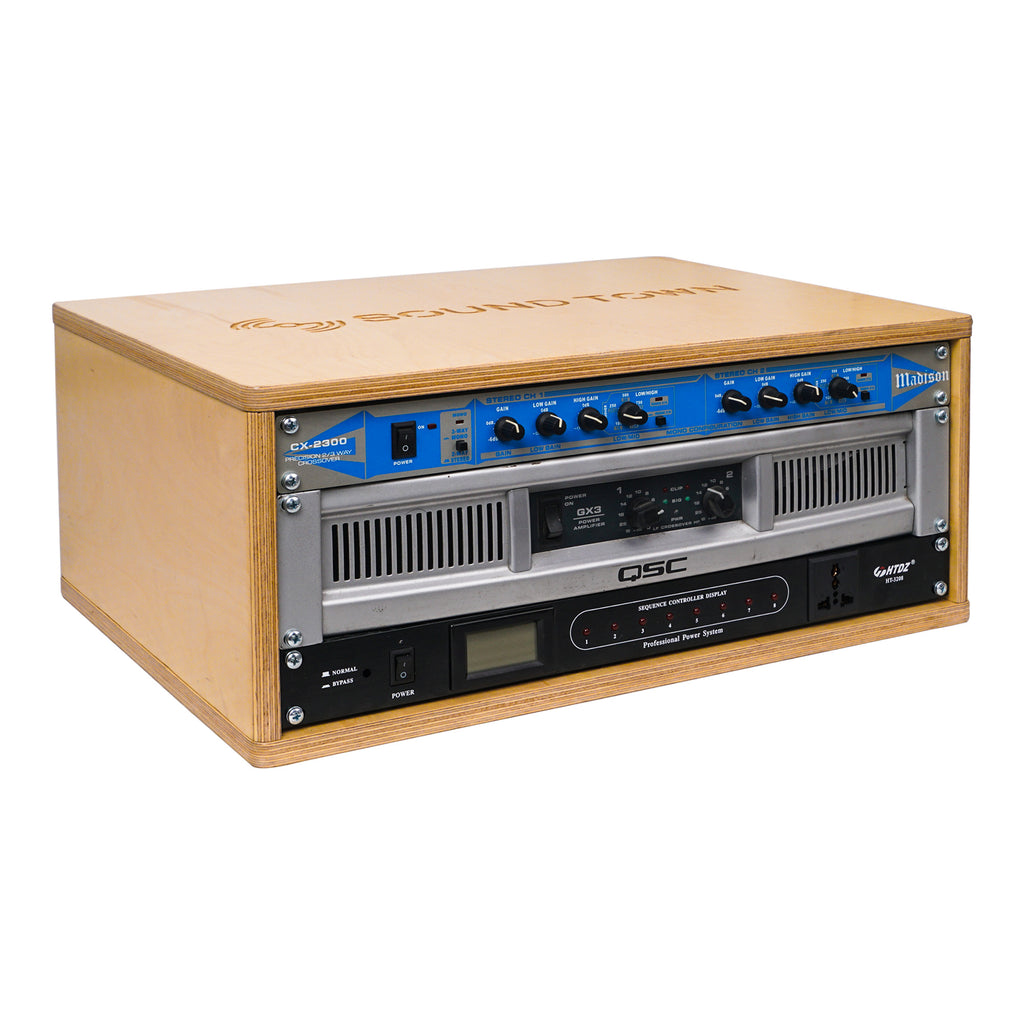 Sound Town SDRK-4 4U Studio & Recording Equipment Rack with Baltic Birch Wood Plywood for Home Audio Room & Gear, PA/DJ Pro Audio
