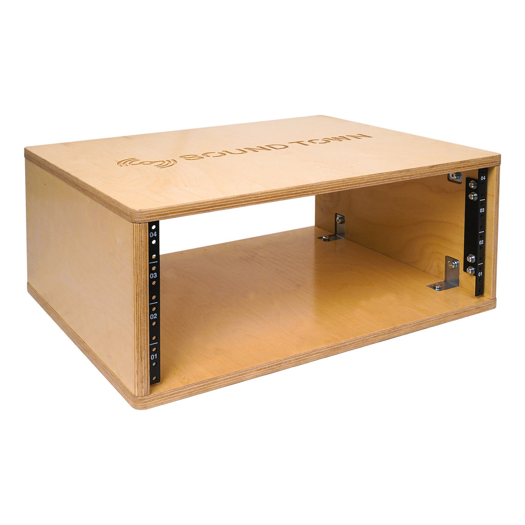 Sound Town SDRK-4-R 4U Studio & Recording Equipment Rack with Baltic Birch Plywood for Home Audio Room, PA/DJ Pro Audio, Rackmount Gear, Refurbished