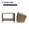 Sound Town SDRK-6SLB-R | Refurbished:  6U (6-Space) Baltic Birch Plywood Angled Desktop Turret Studio Equipment Rack, for Recording Room, PA/DJ Pro Audio, Home Audio, Weathered Brown, Internal & External Size and Dimensions