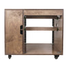 Sound Town SDRK-CR11B-R DIY 11U Plywood Studio Rack with Slide-Out Trays, Cabinet, Casters, Weathered Brown, for Recording Room, Home Studio, Refurbished  - Back View
