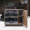 Sound Town SDRK-CR11B-R DIY 11U Plywood Studio Rack with Slide-Out Trays, Cabinet, Casters, Weathered Brown, for Recording Room, Home Studio, Equipment Storage, Refurbished