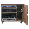 Sound Town SDRK-CR11B-R DIY 11U Plywood Studio Rack with Slide-Out Trays, Cabinet, Casters, Weathered Brown, for Recording Room, Home Studio, Refurbished - Four Rubberized Casters