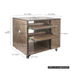 Sound Town SDRK-CR11B-R DIY 11U Plywood Studio Rack with Slide-Out Trays, Cabinet, Casters, Weathered Brown, for Recording Room, Home Studio, Refurbished  - Dimensions