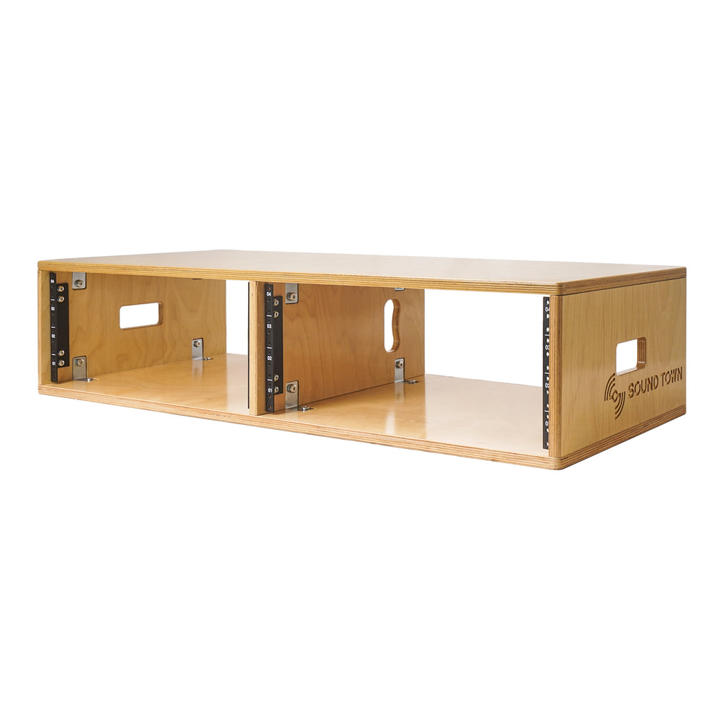 Double Bay Rack SDRK-D4 | 2 x 4U (4-Space) Double Bay Studio Equipment Rack, Golden Oak ...