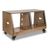 Sound Town SDRK-D8TB DIY 2 x 8U Slanted Double Bay Studio Rack with Baltic Birch Plywood, Casters, Weathered Brown, for Recording Room, Home Studio - Audio Equipment