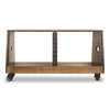 Sound Town SDRK-D8TB DIY 2 x 8U Slanted Double Bay Studio Rack with Baltic Birch Plywood, Casters, Weathered Brown, for Recording Room, Home Studio - Floor Rack