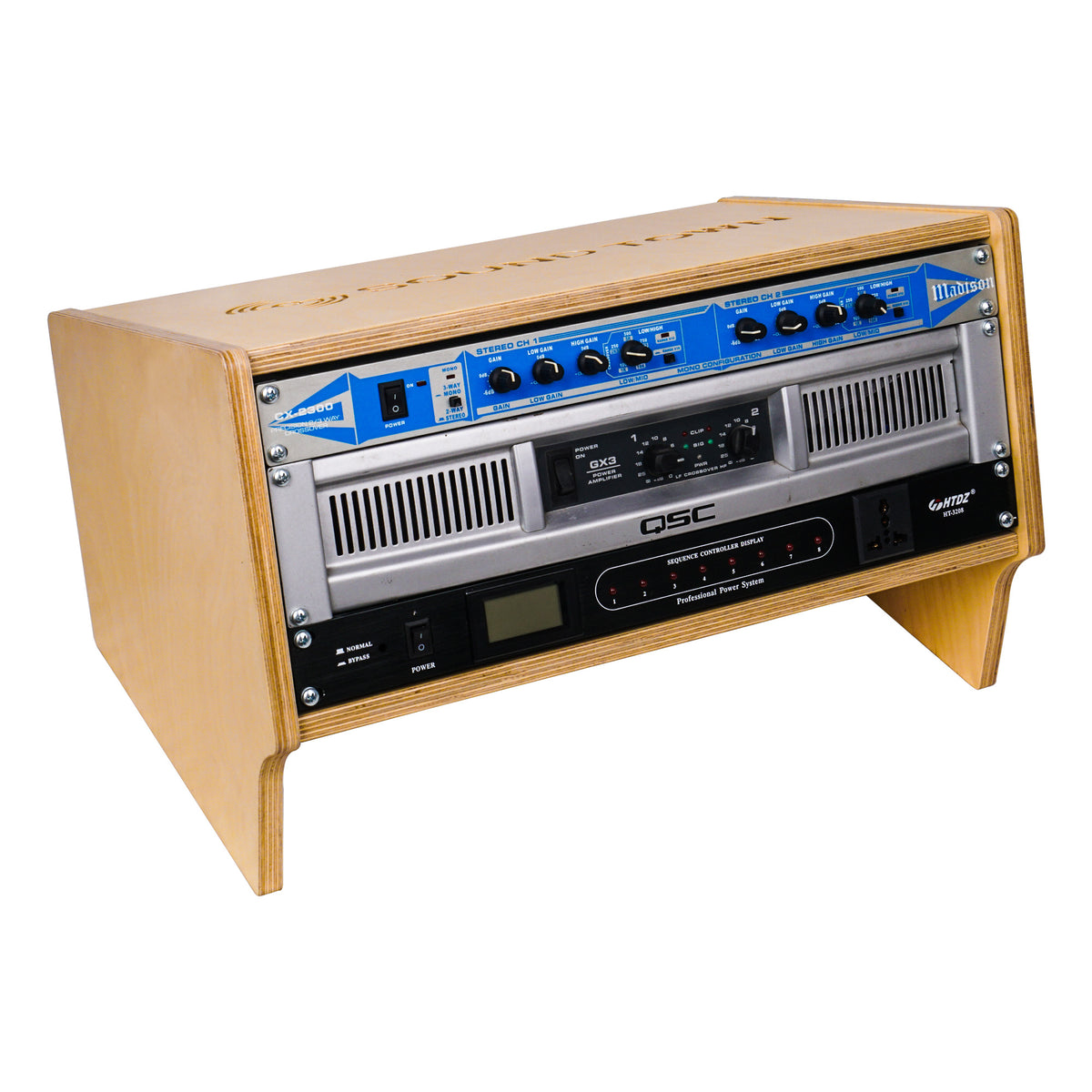 SDRK-Y4SL | DIY 4U Angled Desktop Studio Rack w/ Plywood, Golden Oak ...