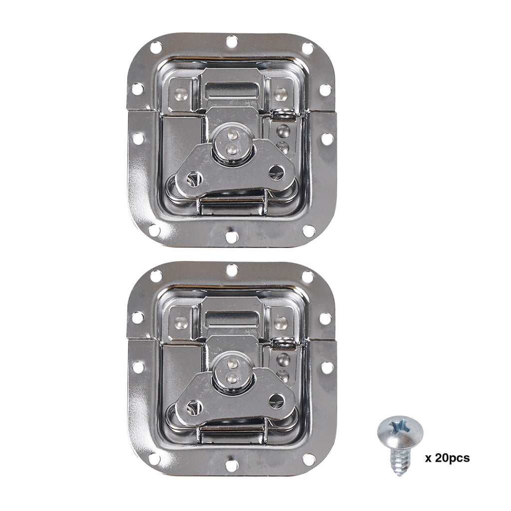 Sound Town ST-RHW-43 2-pack Spring Loaded Recessed Medium Butterfly Latches, for Road Flight Case, Chest and Pro Audio Gear, Chromed