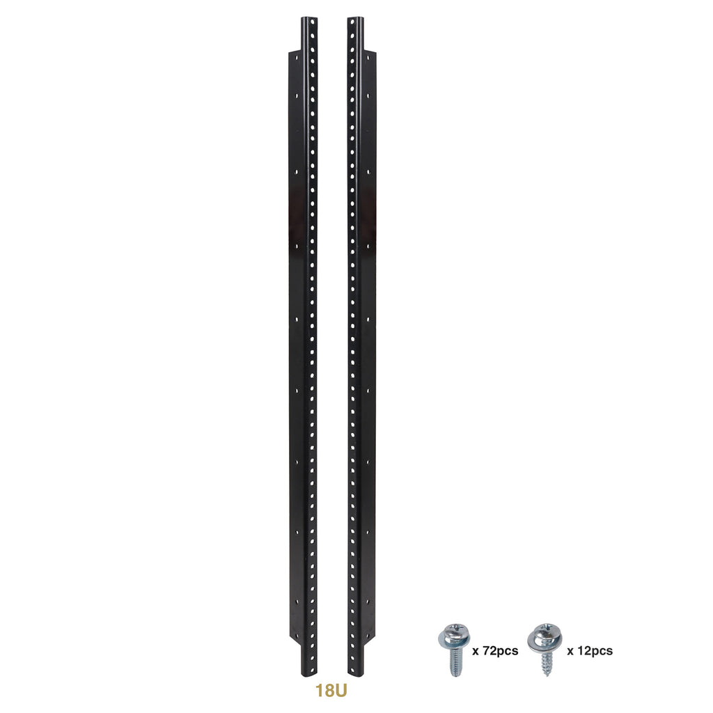 Sound Town ST-RR-18U 18U Steel Rack Rails, with Black Powder Coated Finish and Screws, 2-Pack