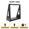 Sound Town ST2PF-12HD 12U 2-Post Heavy-Duty Open-Frame Rack, for Audio/Video, Network Switches, Servers, UPS Systems - package contents, included in the box, accessories, parts list, screw sizes, size and dimensions