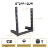 Sound Town ST2PF-12LW 12U 2-Post Desktop Open-Frame Rack, for Audio/Video, Network Switches, Routers, Patch Panels - package contents, included in the box, accessories, parts list, screw sizes, size and dimensions