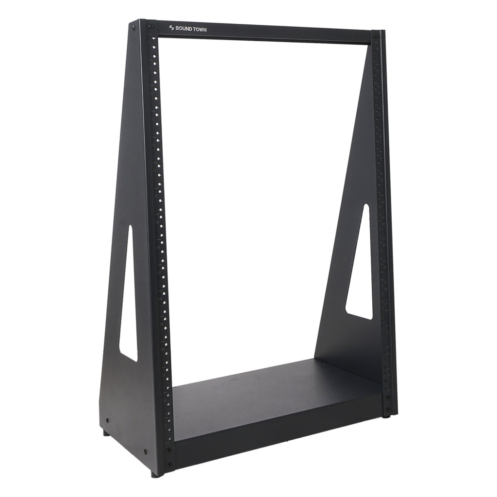 Sound Town ST2PF-16HD 16U 2-Post Heavy-Duty Open-Frame Rack, for Audio/Video, Network Switches, Servers, UPS Systems - Free-Standing