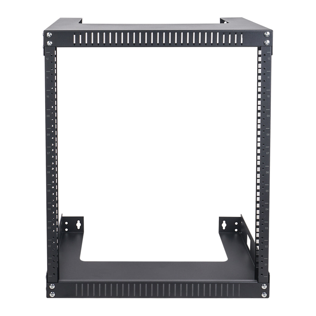  Sound Town ST2PWOR-12U 2-Post 12U Wall-Mount Open Frame Rack for PA, Servers, IT Equipment, Network Devices, AV, Patch Panels, 16" Depth - Fits Standard 19" Rack-Mountable Equipment