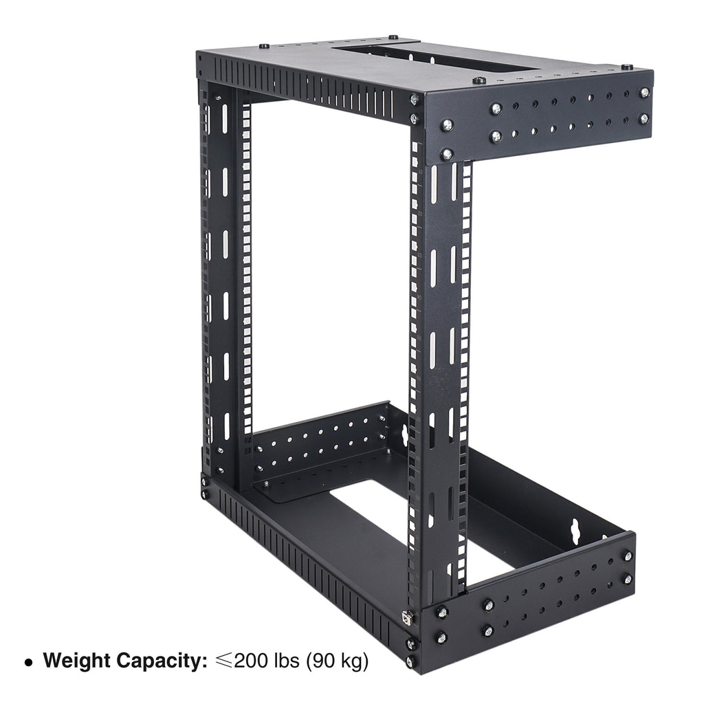 Sound Town ST2PWOR-A12U 2-Post 12U Wall-Mount Open Frame PA, Server & Network Equipment Rack w/ Adjustable Depth 12"-20" - Weight Capacity: Less than 200 lbs.
