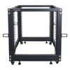 Sound Town ST4POF-A12U 4-Post 12U Open Frame PA, Server, & Network Equipment Rack w/ Adjustable Depth 22"-40", Casters, Levelers, Cable Management - Professional Devices