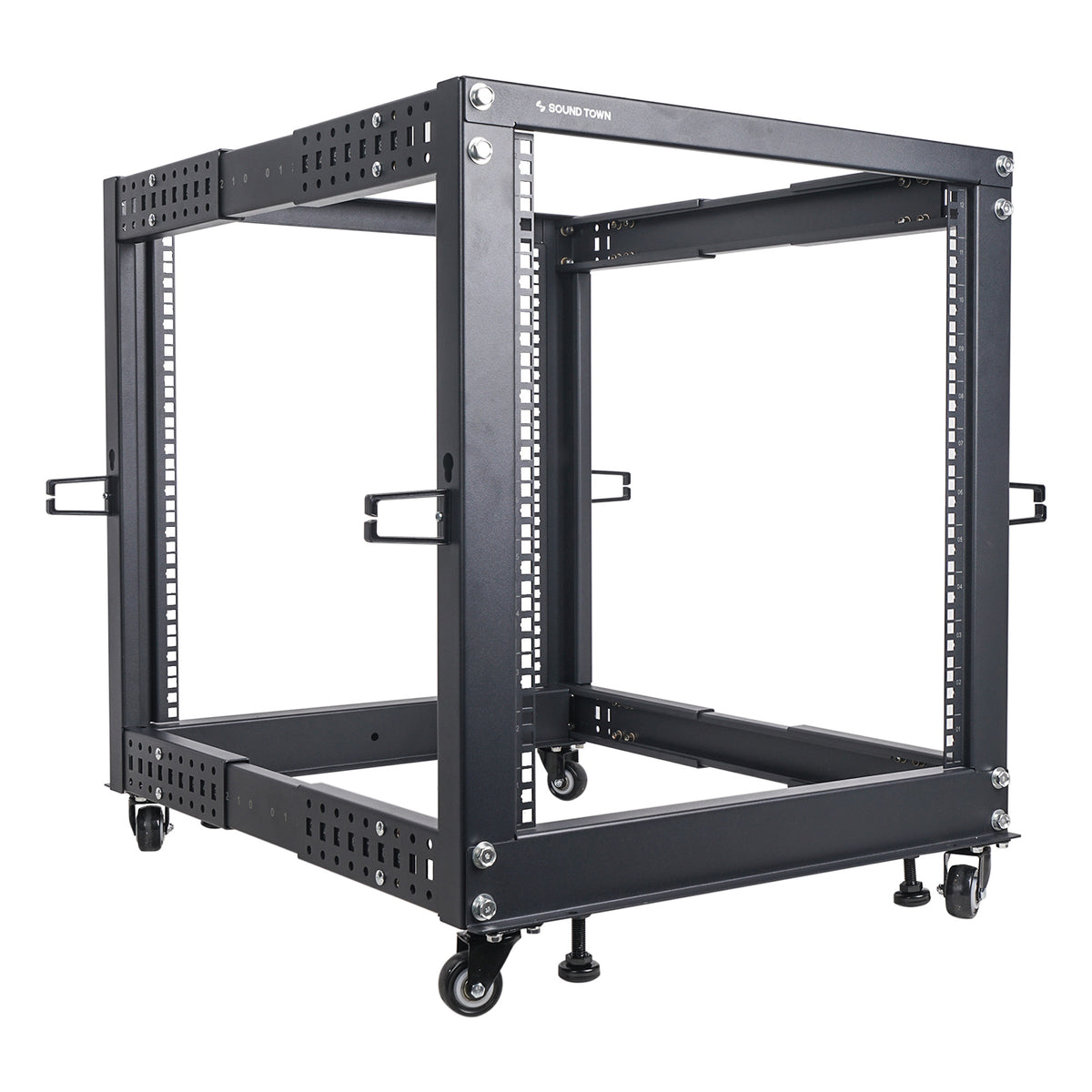 Pa Am Rack ST4POF-A12U | 4-Post 12U Open Frame PA/Server/Network Rack w ...