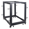 Sound Town ST4POF-A15U 4-Post 15U Open Frame PA, Server & Network Equipment Rack w/ Adjustable Depth 22"-40", Casters, Levelers, Cable Management - Professional Devices