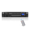 Sound Town STCA180-6Z 180W 6-Zone 70V/100V Commercial Power Amplifier with Bluetooth, Optical, Phantom Power, for Restaurants, Lounges, Bars, Pubs, Schools - with Wireless Remote