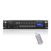 Sound Town STCA180-6Z-R 180W 6-Zone 70V/100V Commercial Power Amplifier with Bluetooth, Optical, Phantom Power, for Restaurants, Lounges, Bars, Pubs, Schools, Refurbished - with Wireless Remote