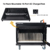 Sound Town STCC-AC16US Multi-Device Wall-Mountable Charging Cart w/ 16 AC Outlets, Casters, for Chromebooks/Laptops - 1U Rack Mountable 16-Port AC Charger/Hub