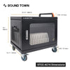 Sound Town STCC-AC16US Multi-Device Wall-Mountable Charging Cart w/ 16 AC Outlets, Casters, for Chromebooks/Laptops - size and dimensions