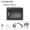 Sound Town STCC-AC16US Multi-Device Wall-Mountable Charging Cart w/ 16 AC Outlets, Casters, for Chromebooks/Laptops - included in the box, package contents include keys, screw pack, 3" locking casters, handle, power cable