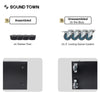 Sound Town STCC-AC16US Multi-Device Wall-Mountable Charging Cart w/ 16 AC Outlets, Casters, for Chromebooks/Laptops , with assembled rubber feets and unassembled 3" locking swivel casters