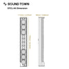 Sound Town STCL-64-R Compact Professional Passive Line Array Column Speaker with Adjustable Wall Mount Bracket, 6 x 3" Woofers, 4 x 1.2" Dome Tweeters, Black, for Church, Lounge, Live Event, Refurbished - Size and Dimensions