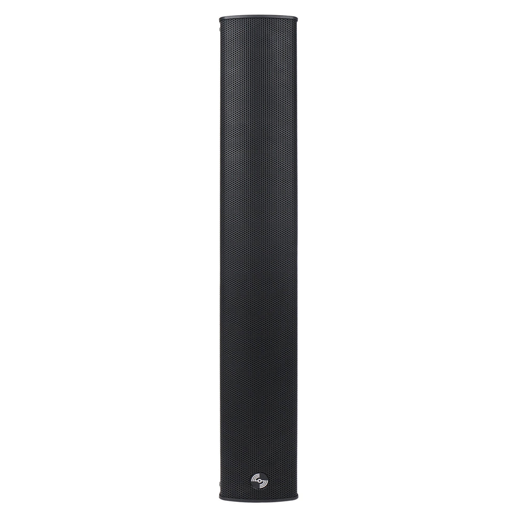 Sound Town STCL-64-r Compact Professional Passive Line Array Column Speaker with Adjustable Wall Mount Bracket, 6 x 3" Woofers, 4 x 1.2" Dome Tweeters, Black, for Church, Lounge, Live Event, Refurbished - Front Grill